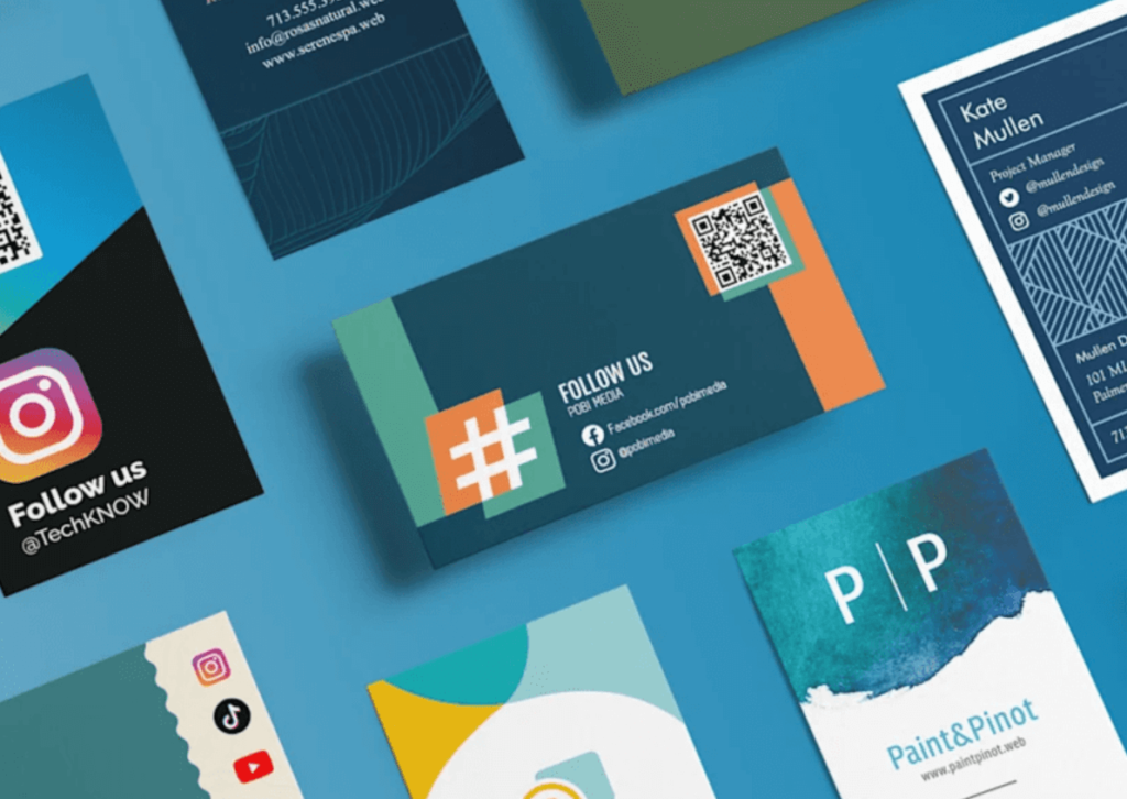business cards social media